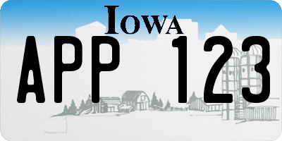 IA license plate APP123