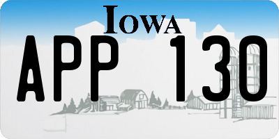 IA license plate APP130