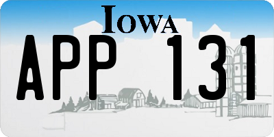 IA license plate APP131