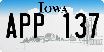 IA license plate APP137