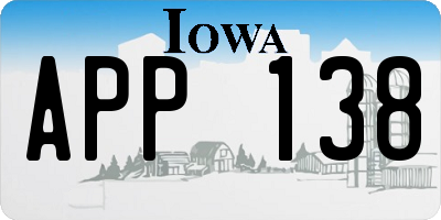 IA license plate APP138