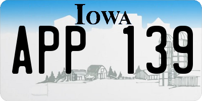 IA license plate APP139