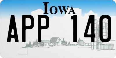 IA license plate APP140