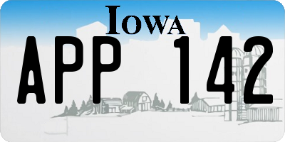 IA license plate APP142