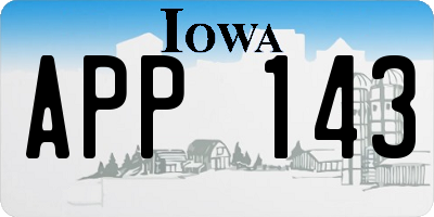 IA license plate APP143