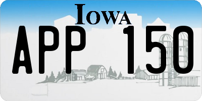 IA license plate APP150