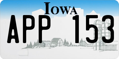 IA license plate APP153