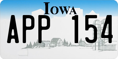 IA license plate APP154