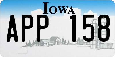 IA license plate APP158