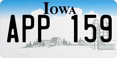 IA license plate APP159