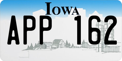 IA license plate APP162