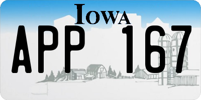 IA license plate APP167