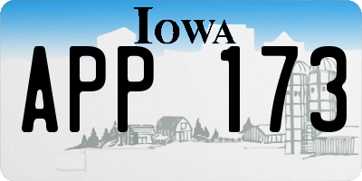 IA license plate APP173