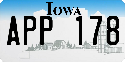 IA license plate APP178