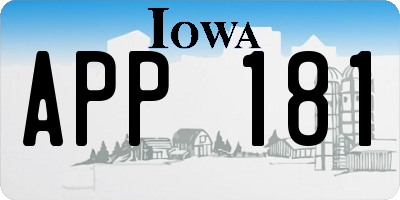 IA license plate APP181