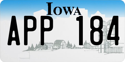 IA license plate APP184