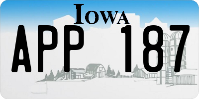 IA license plate APP187