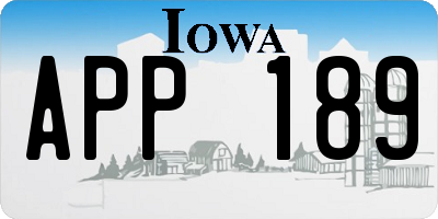 IA license plate APP189