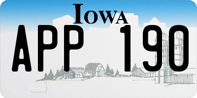 IA license plate APP190