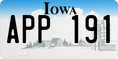 IA license plate APP191