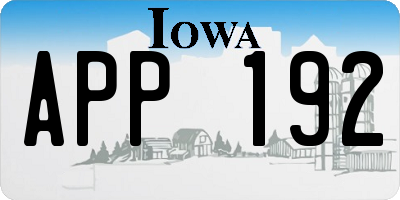 IA license plate APP192