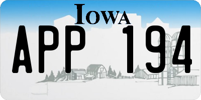 IA license plate APP194