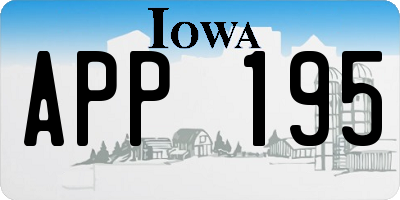 IA license plate APP195