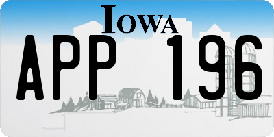 IA license plate APP196