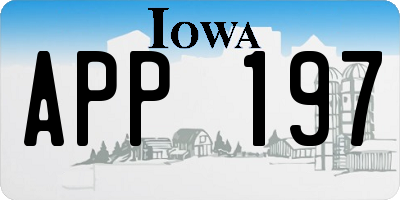 IA license plate APP197