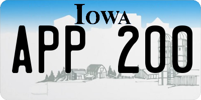 IA license plate APP200