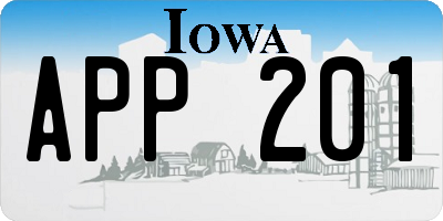 IA license plate APP201