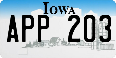 IA license plate APP203