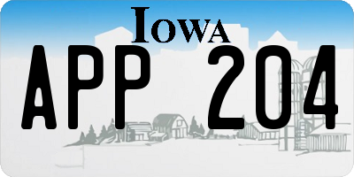 IA license plate APP204