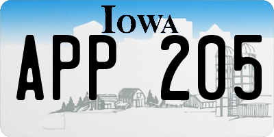 IA license plate APP205