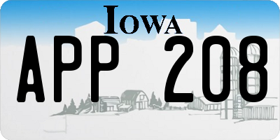 IA license plate APP208