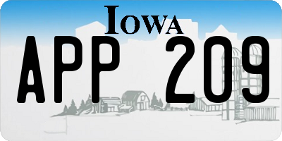 IA license plate APP209