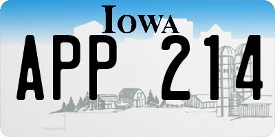 IA license plate APP214