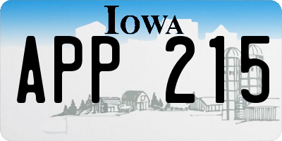 IA license plate APP215