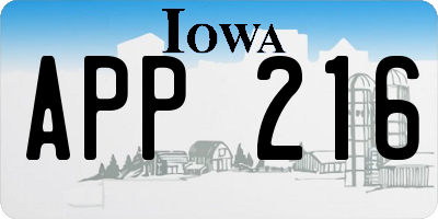 IA license plate APP216