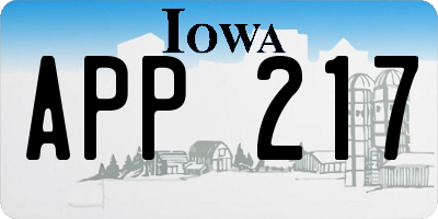 IA license plate APP217