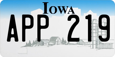 IA license plate APP219