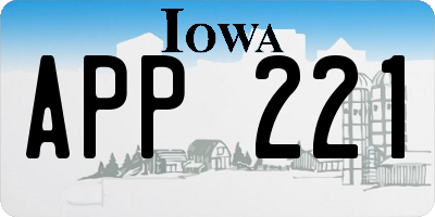 IA license plate APP221