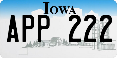 IA license plate APP222