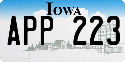IA license plate APP223