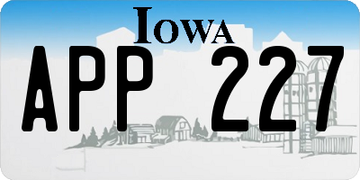 IA license plate APP227