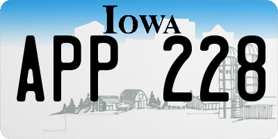 IA license plate APP228