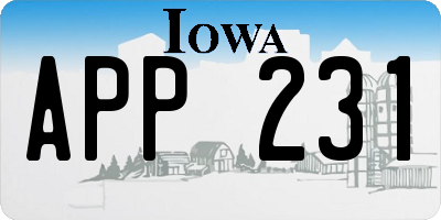IA license plate APP231