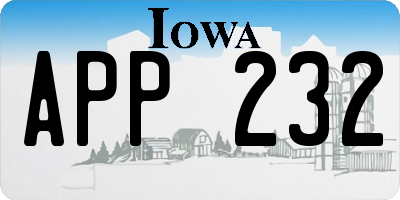 IA license plate APP232