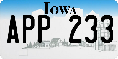 IA license plate APP233