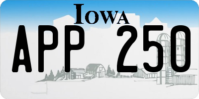 IA license plate APP250